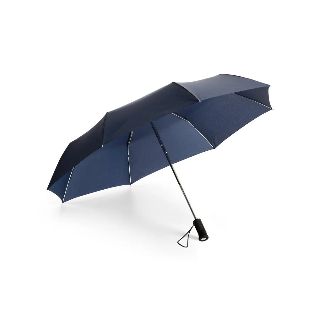 Guarda-chuva em poliéster dobrável com lanterna na pega