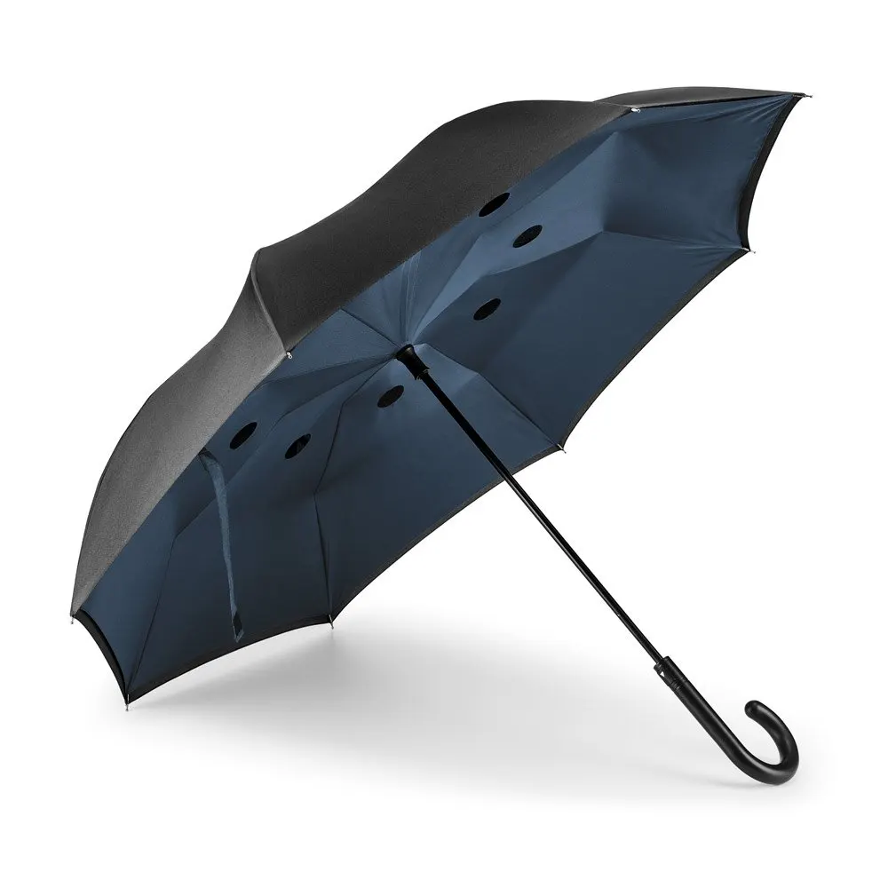 Guarda-chuva reversível em pongee 190T com fecho automático