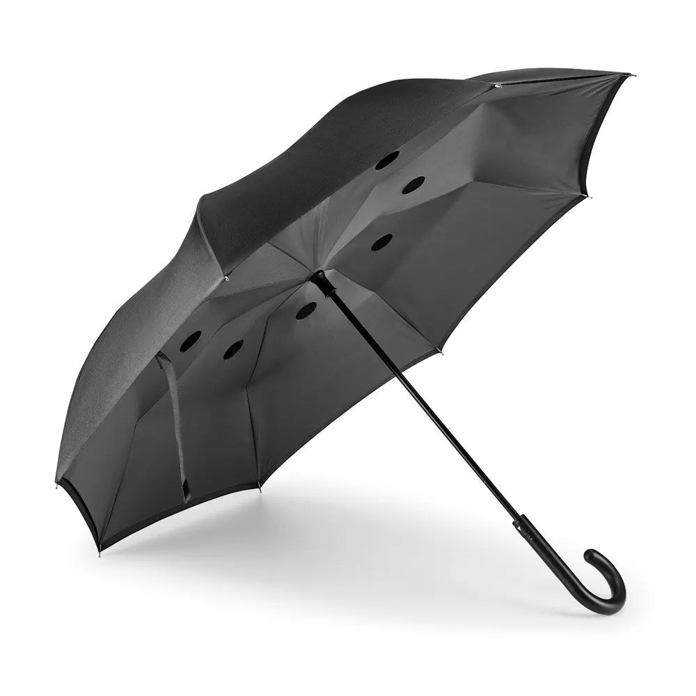 Guarda-chuva reversível em pongee 190T com fecho automático