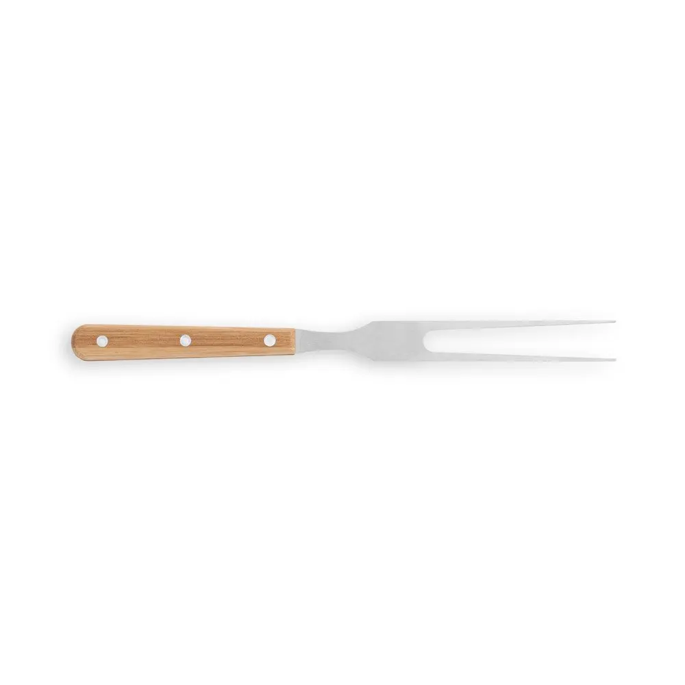 Kit churrasco em caixa bambu com 4 utensílios em aço inox e bambu
