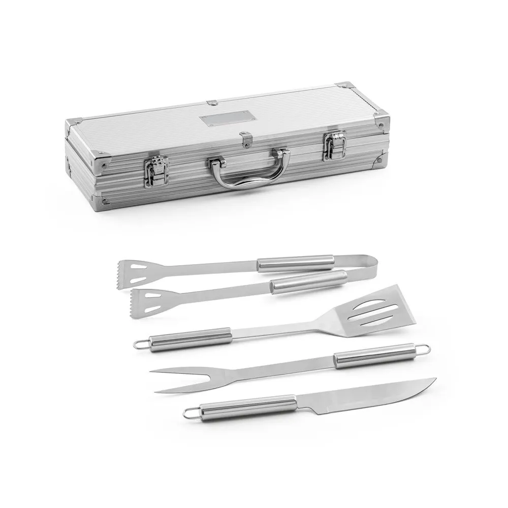 Kit churrasco em estojo de alumínio