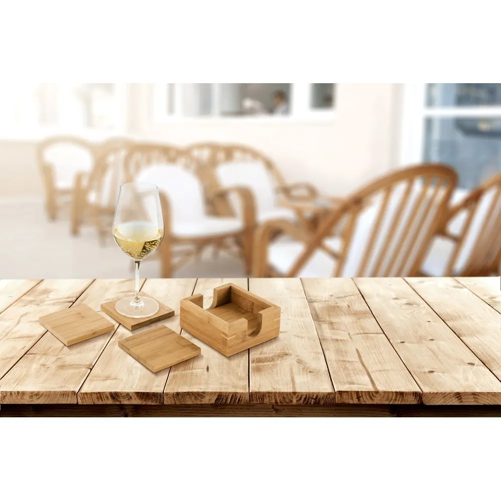 Kit de 4 porta copos em bambu