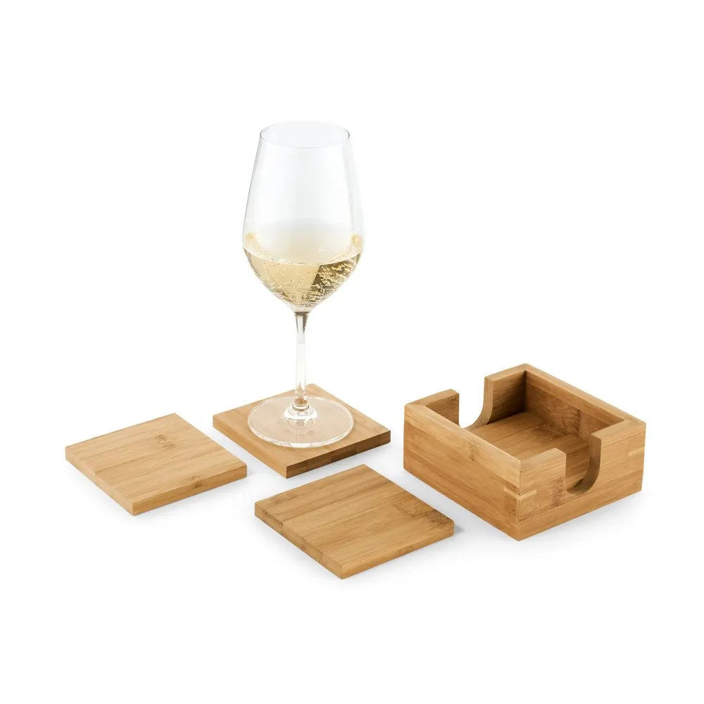 Kit de 4 porta copos em bambu