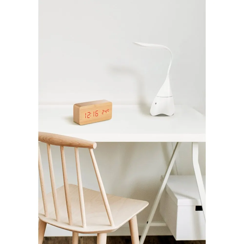 Luminária de mesa com caixa de som em ABS e 18 LEDs de alto brilho