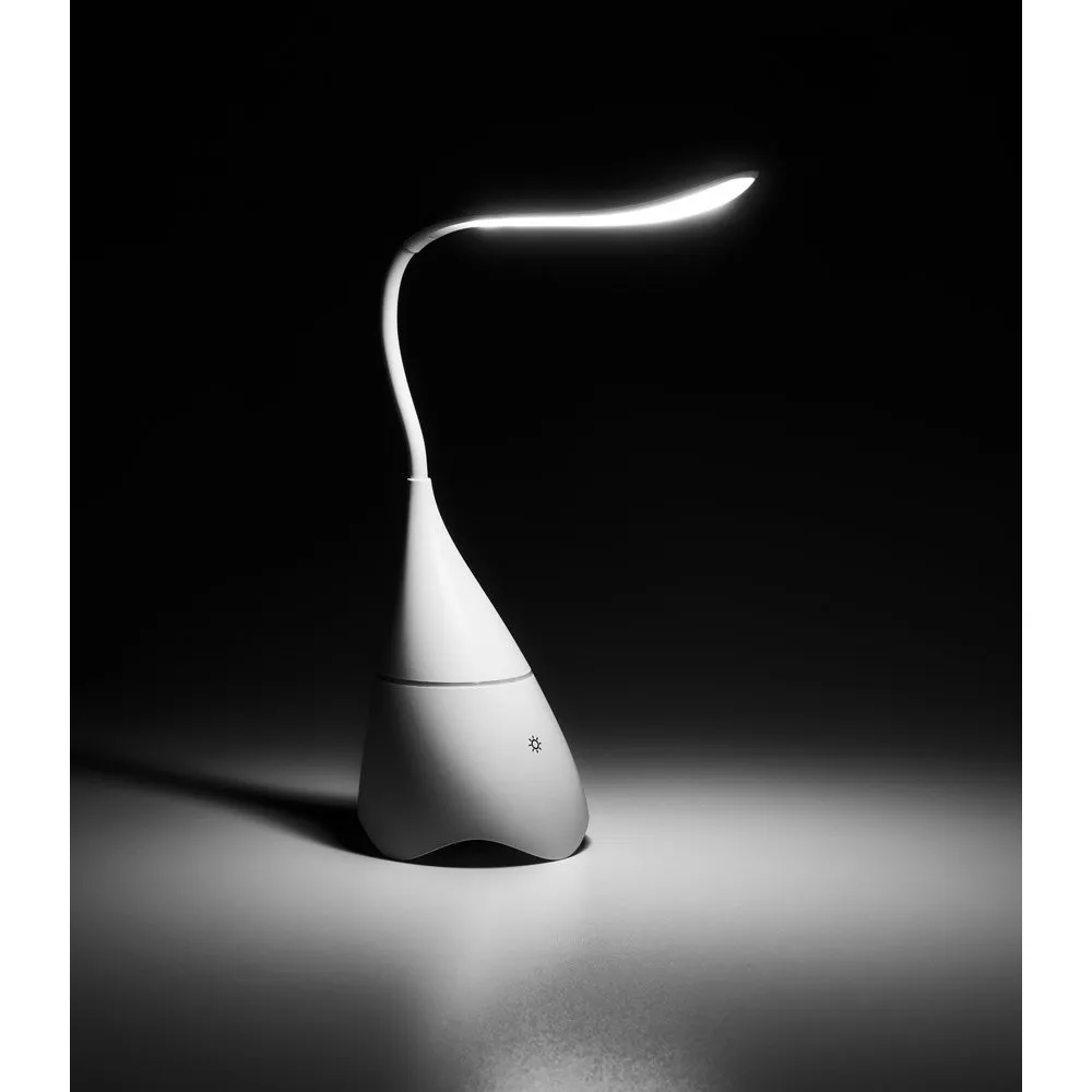 Luminária de mesa com caixa de som em ABS e 18 LEDs de alto brilho