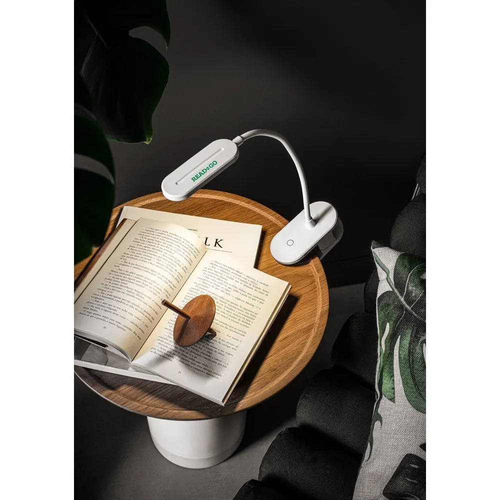 Luminária de mesa portátil em ABS 65% reciclado com 140 lumen