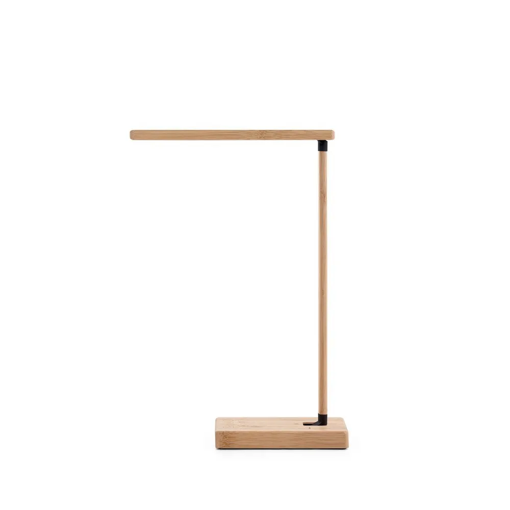 Luminária em bambu com carregador wireless super-rápido 15W