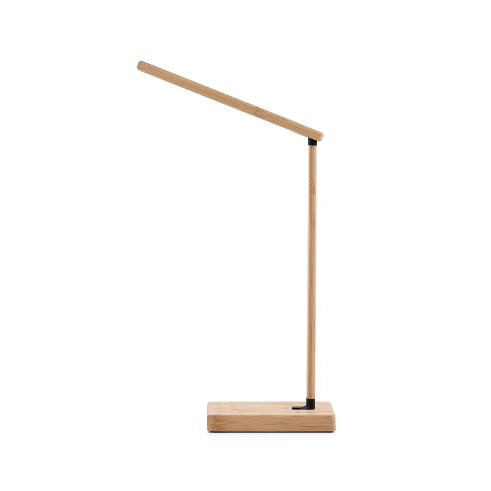 Luminária em bambu com carregador wireless super-rápido 15W
