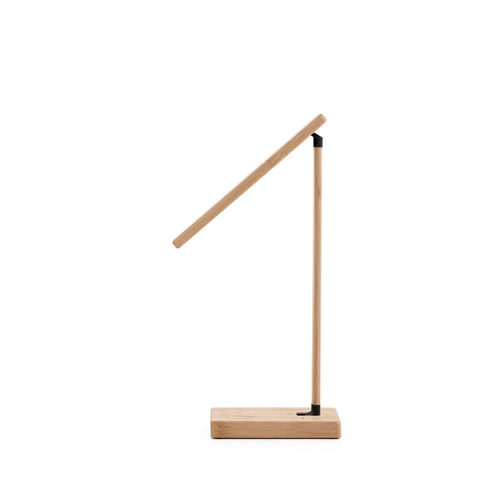 Luminária em bambu com carregador wireless super-rápido 15W