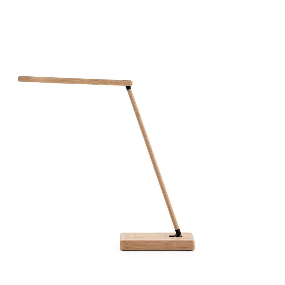 Luminária em bambu com carregador wireless super-rápido 15W