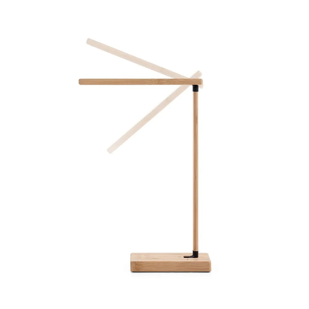 Luminária em bambu com carregador wireless super-rápido 15W