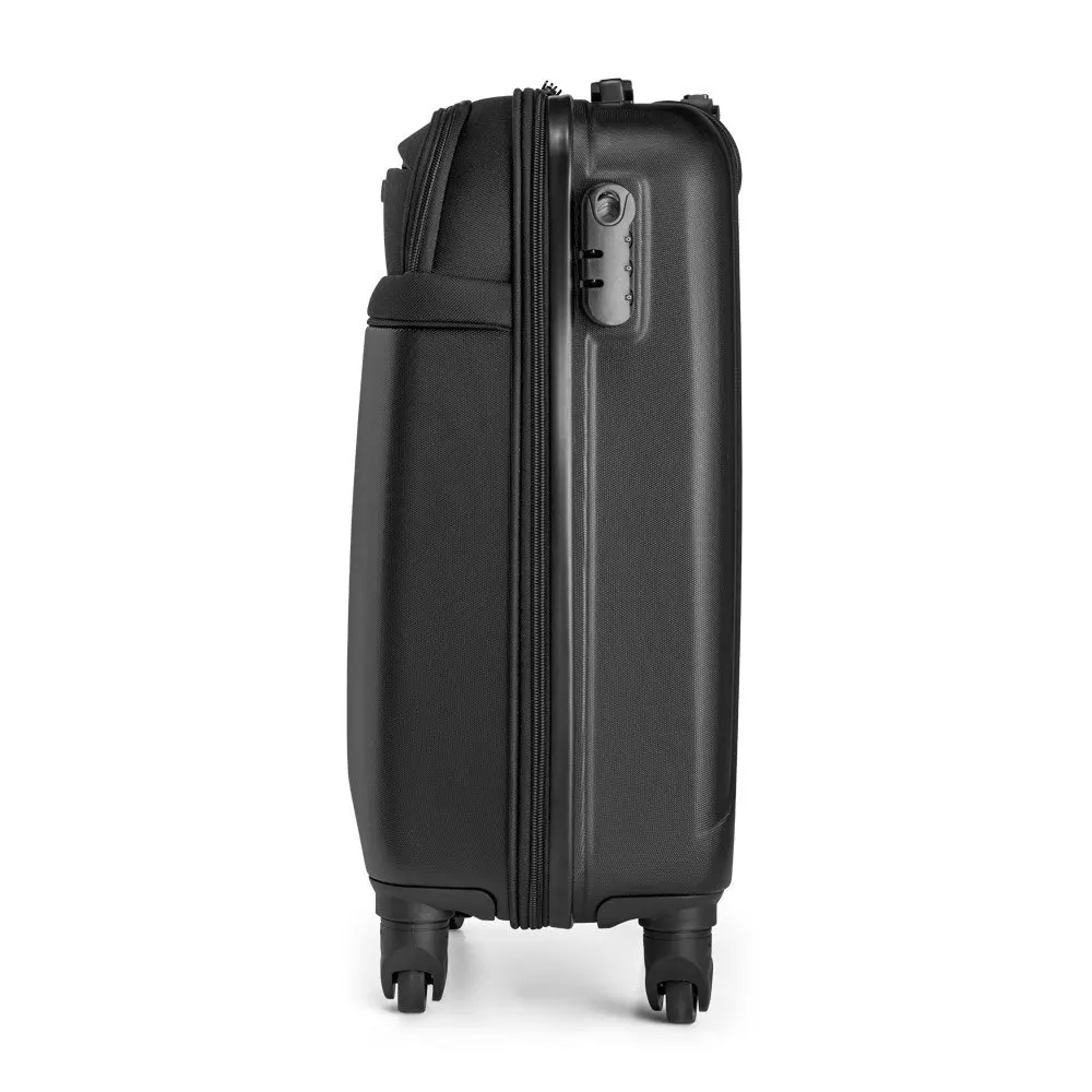 Mala de viagem executivo em ABS e 600D com 4 rodas duplas giratórias 33 L