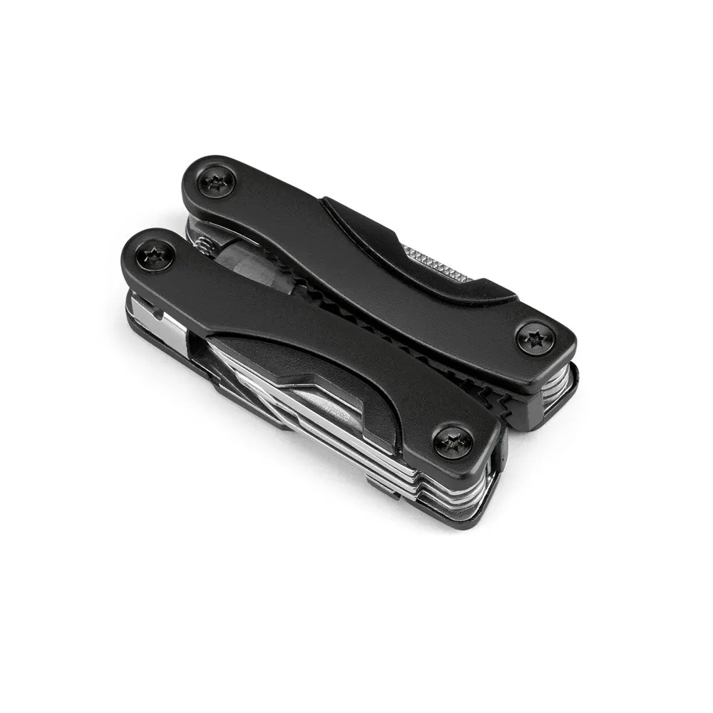 Mini alicate multifunções em aço inox e alumínio com 9 funções