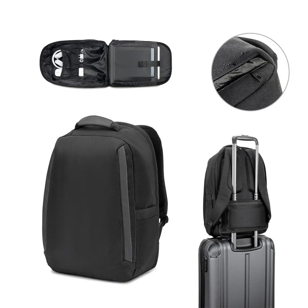 Mochila antirroubo, em poliéster reciclado 600D twill, resistente à água, e bolso para notebook 17’3″ 20 L