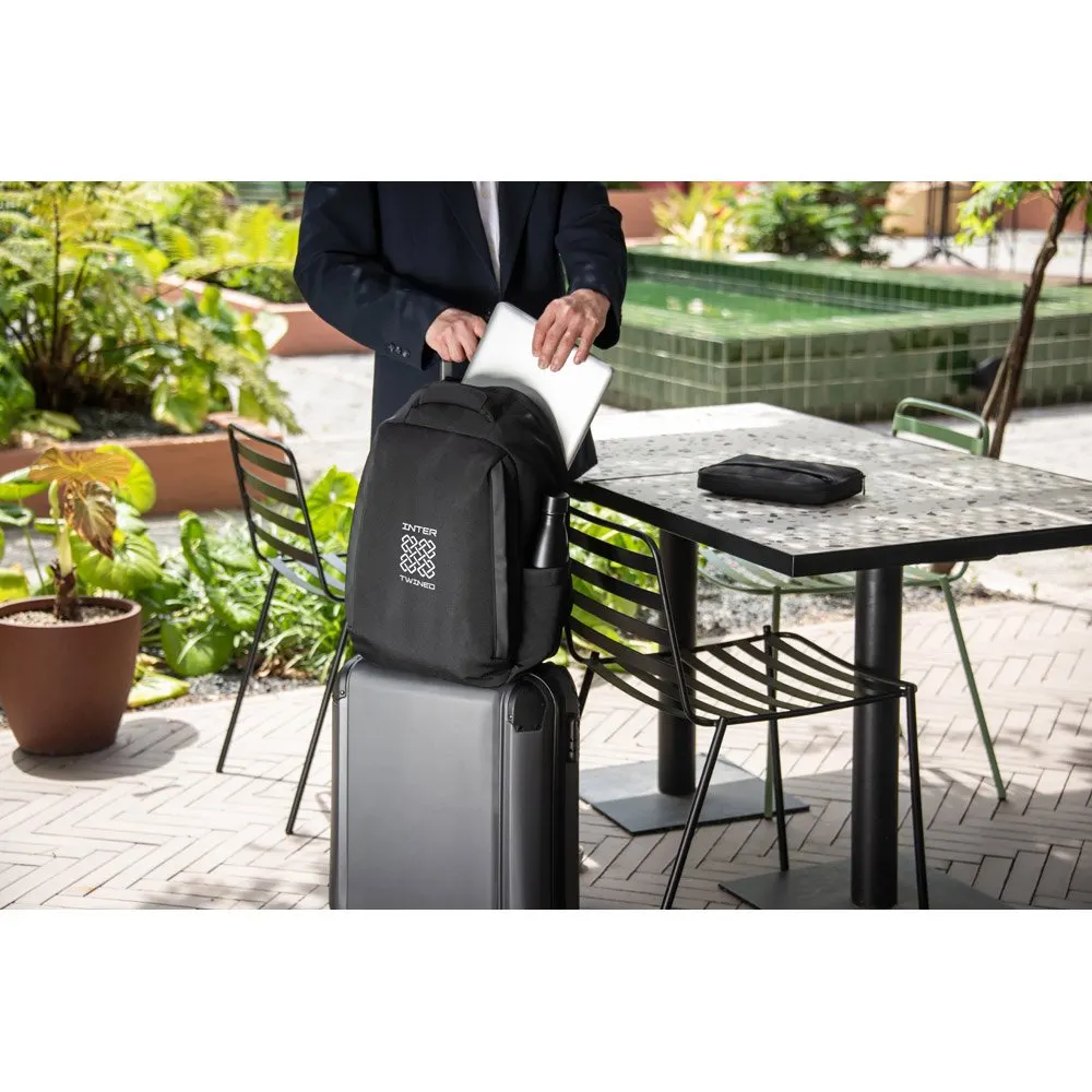 Mochila antirroubo, em poliéster reciclado 600D twill, resistente à água, e bolso para notebook 17’3″ 20 L