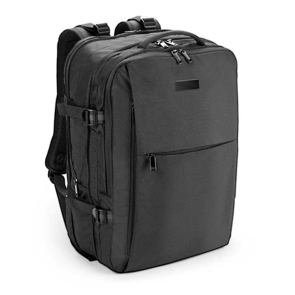 Mochila de viagem em poliéster reciclado 600D de alta densidade, com bolso para notebook 17’3″ e placa para gravação 29 L