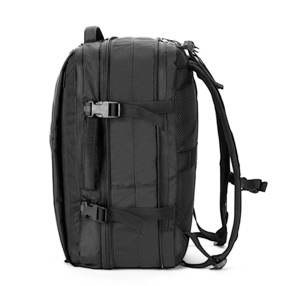 Mochila de viagem em poliéster reciclado 600D de alta densidade, com bolso para notebook 17’3″ e placa para gravação 29 L