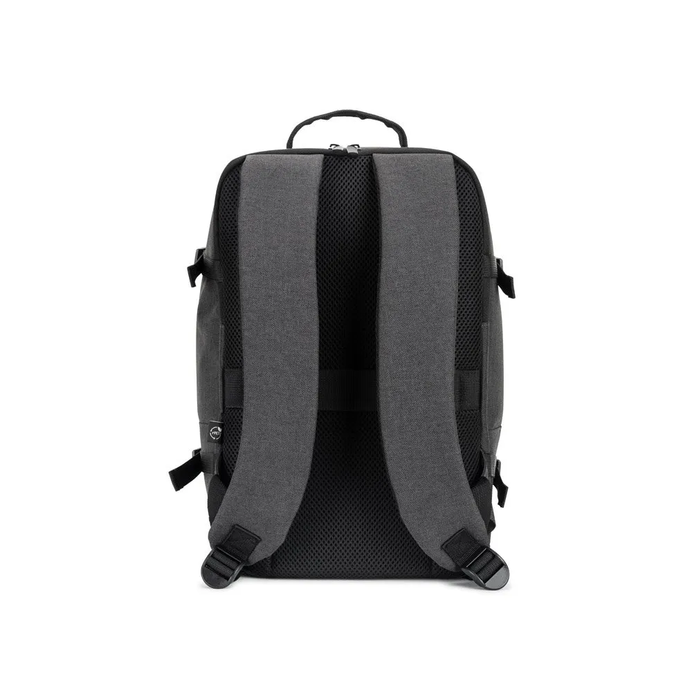 Mochila desenvolvida para cumprir as dimensões exigidas pelas companhias aéreas em poliéster reciclado 600D de alta densidade com acabamento repelente à água 20 L