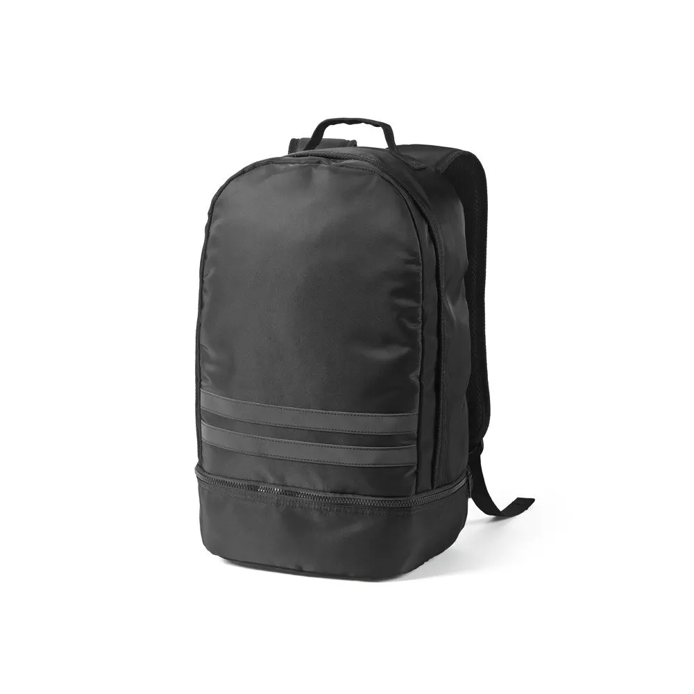 Mochila em poliéster reciclado 290T e sarja com compartimento para sapatos 25 L