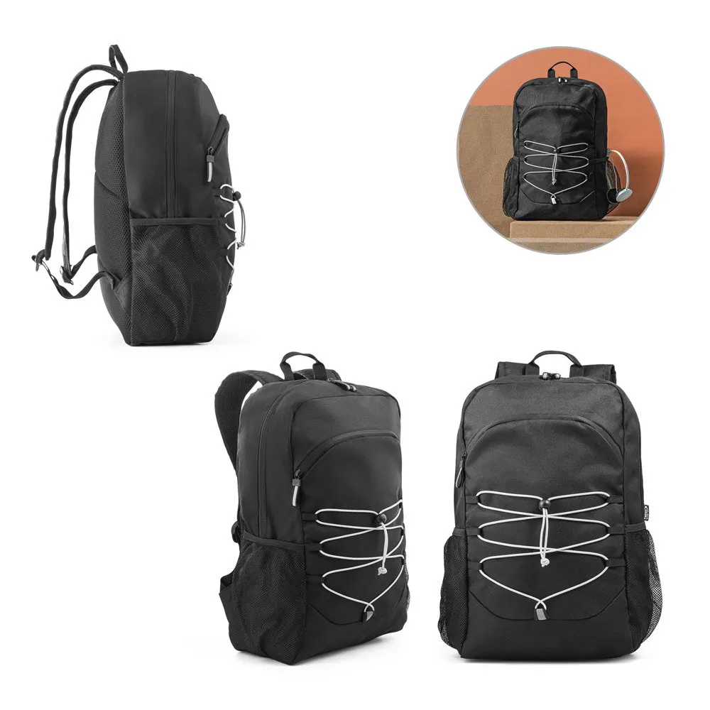 Mochila para notebook 15’6″ em 300D e 600D, ambos em poliéster reciclado com elementos refletores 18 L
