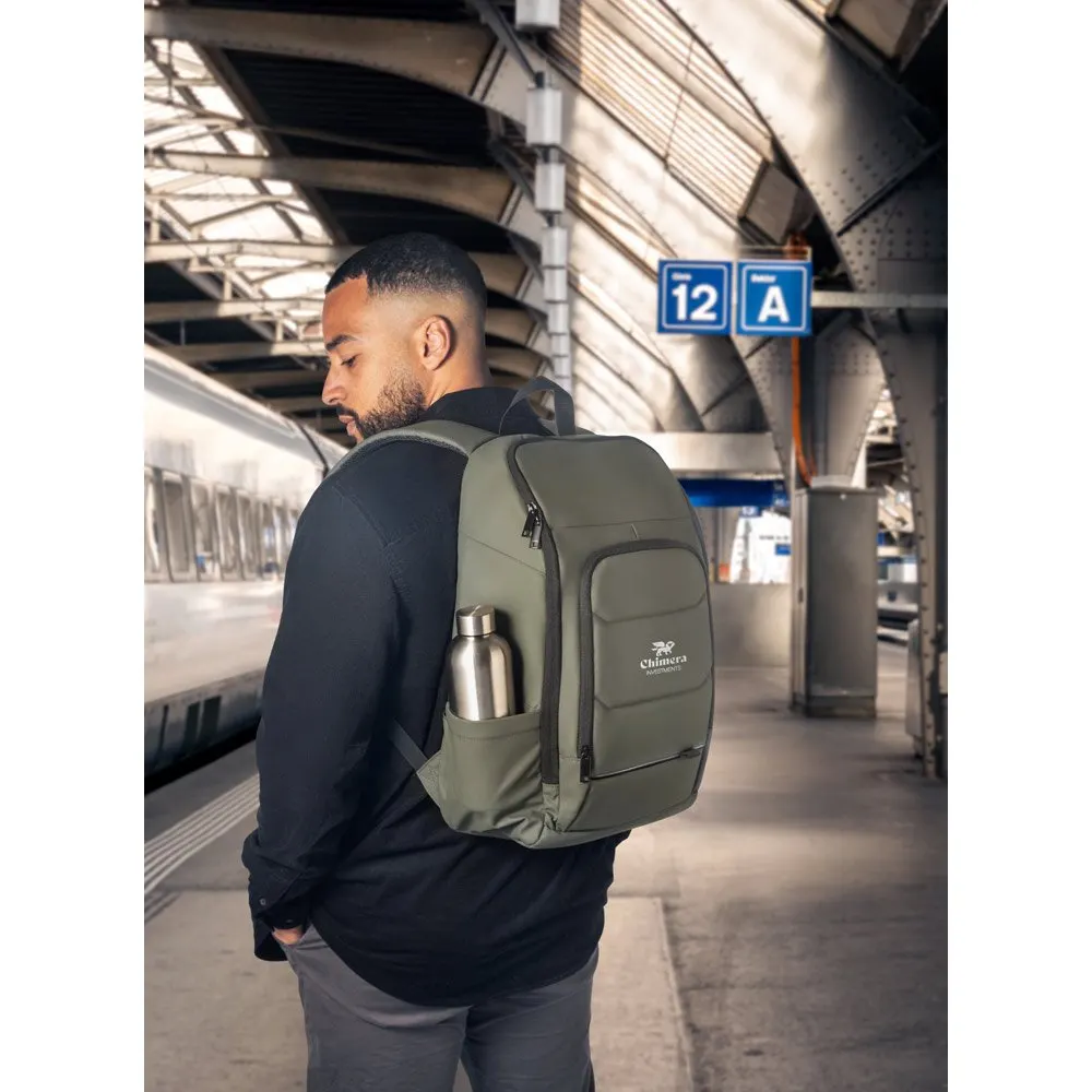 Mochila para notebook em 600D, poliéster reciclado, de alta densidade, com revestimento resistente à água 16″ 19 L
