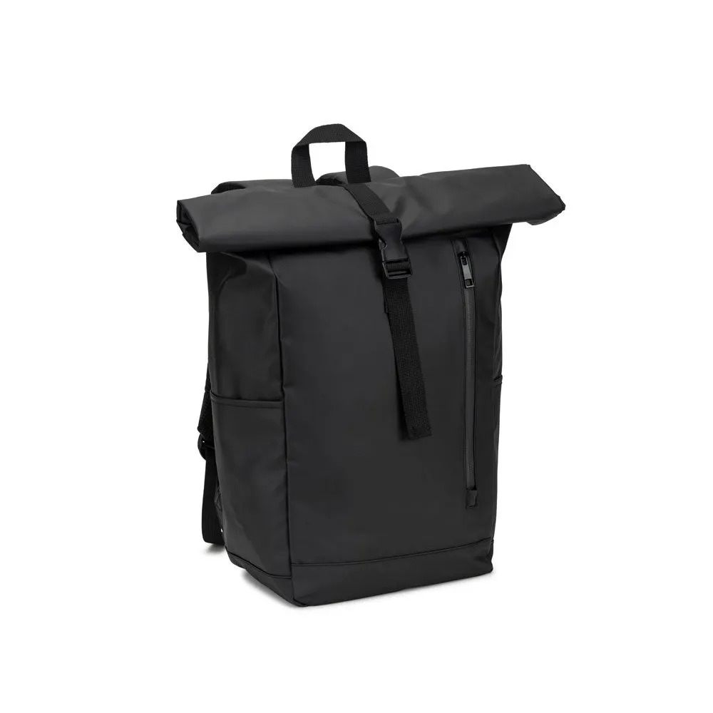 Mochila “Roll top” com design em sistema de fecho que permite enrolar a parte superior em poliéster reciclado 600D de alta densidade com revestimento resistente á água 20 L