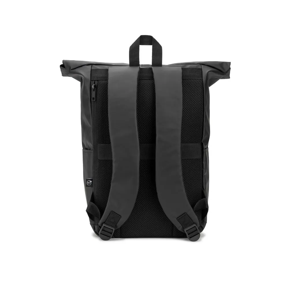 Mochila “Roll top” com design em sistema de fecho que permite enrolar a parte superior em poliéster reciclado 600D de alta densidade com revestimento resistente á água 20 L