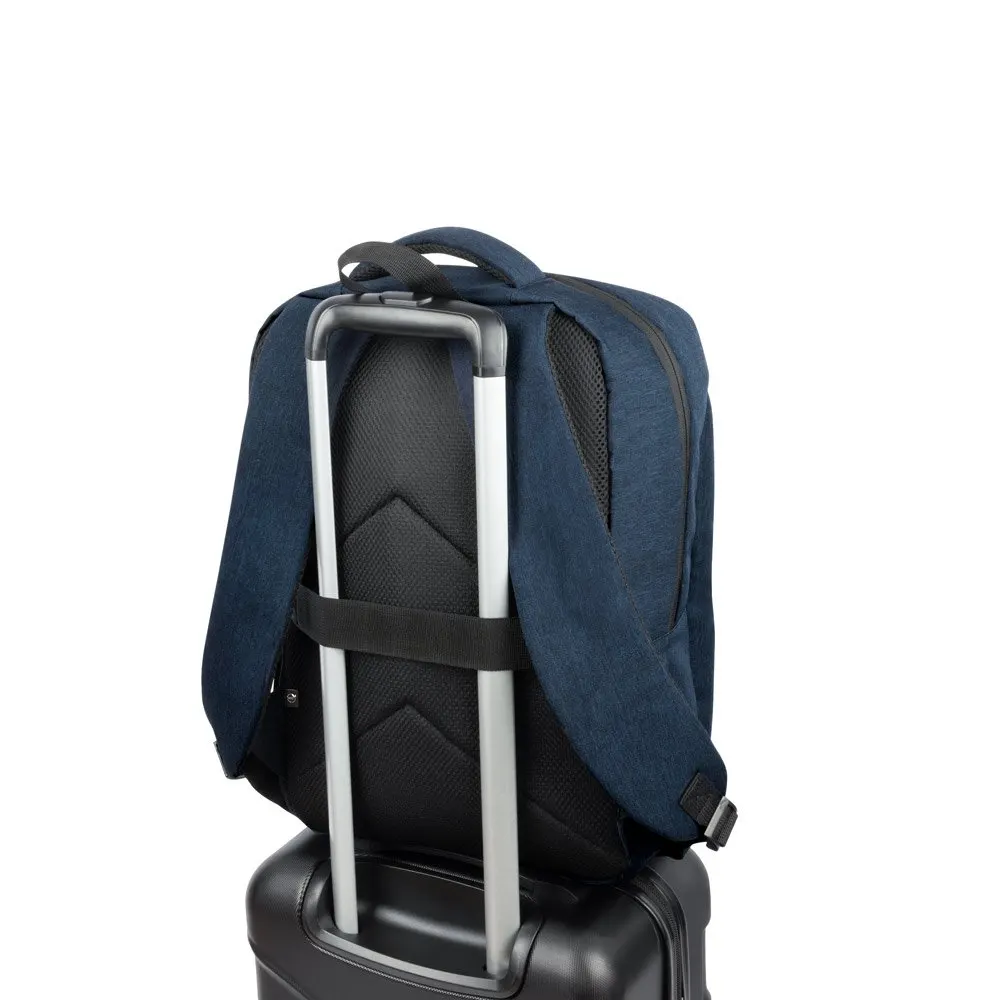 Mochila, totalmente almofadada, para notebook 15.6″ em poliéster reciclado 300D de alta densidade 18 L