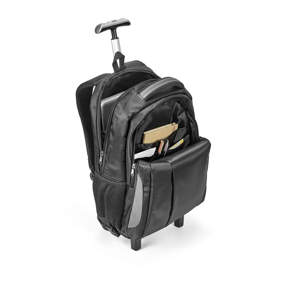 Mochila trolley para notebook 17” em Nylon 999 impermeável com 2 rodas e sistema de proteção integrado 30 L