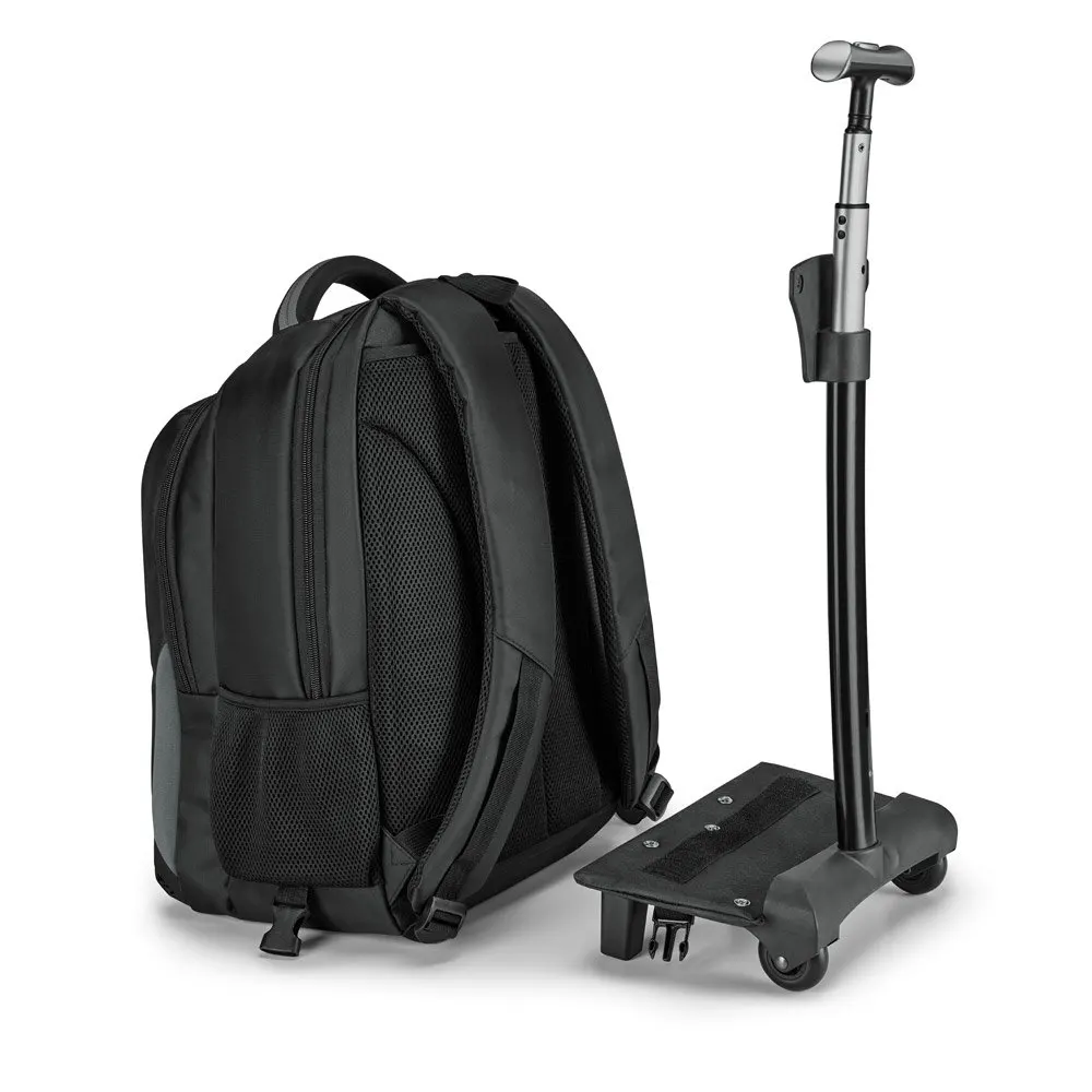 Mochila trolley para notebook 17” em Nylon 999 impermeável com 2 rodas e sistema de proteção integrado 30 L