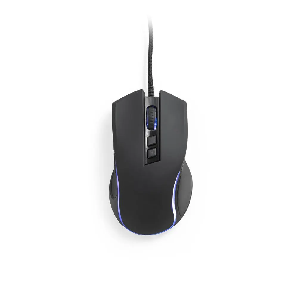 Mouse para jogos em ABS com acabamento em borracha