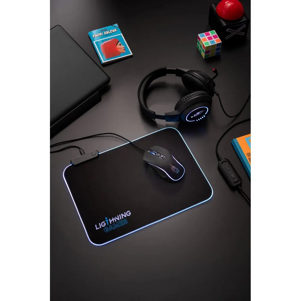 Mouse para jogos em ABS com acabamento em borracha