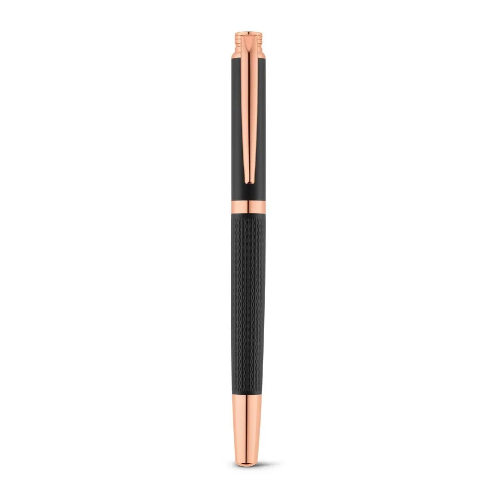 Roller em metal com escrita em preto