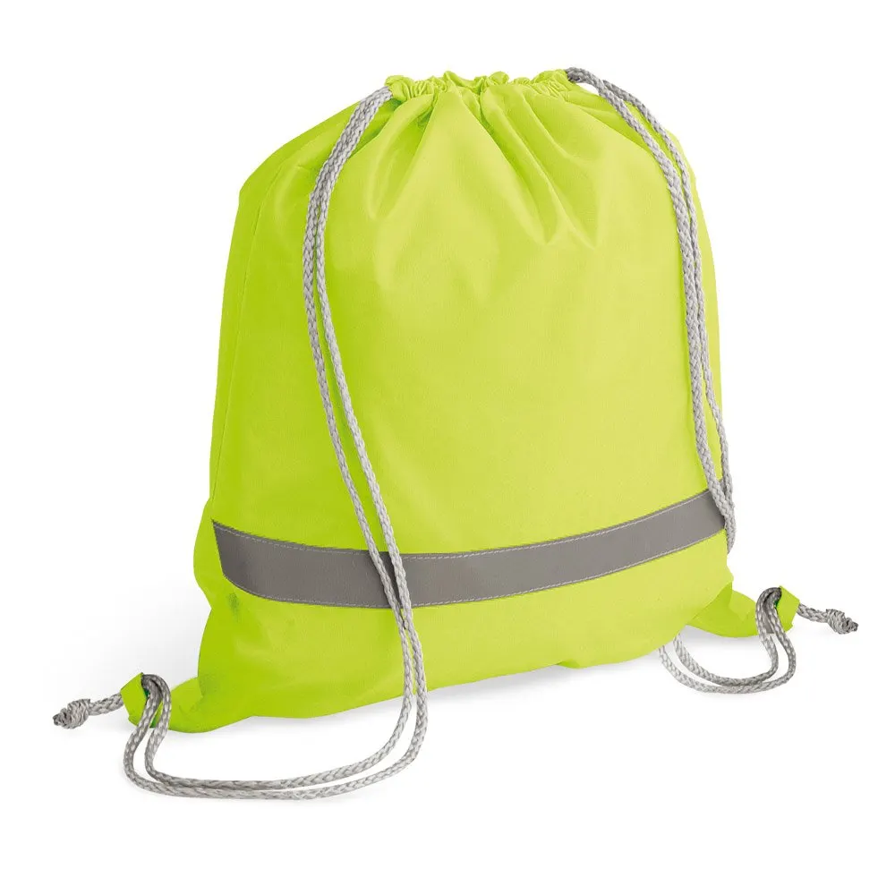 Saco tipo mochila em 210D com elementos refletores