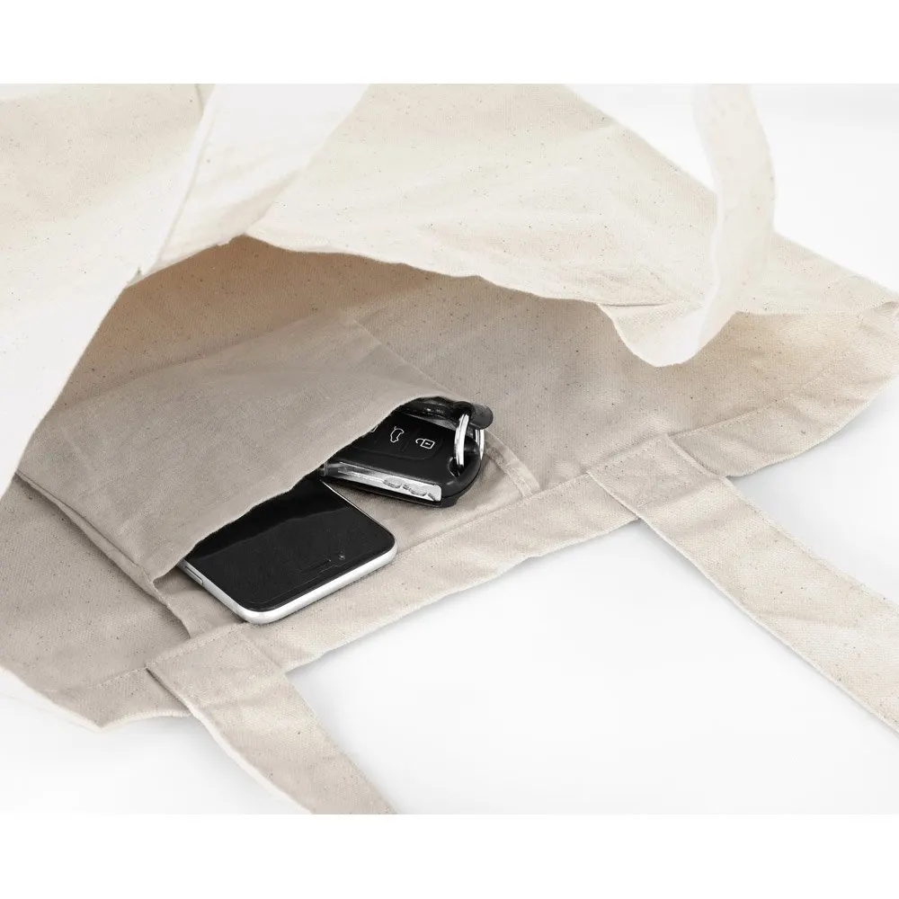 Sacola 100% algodão canvas (280 g/m²) com bolso interior