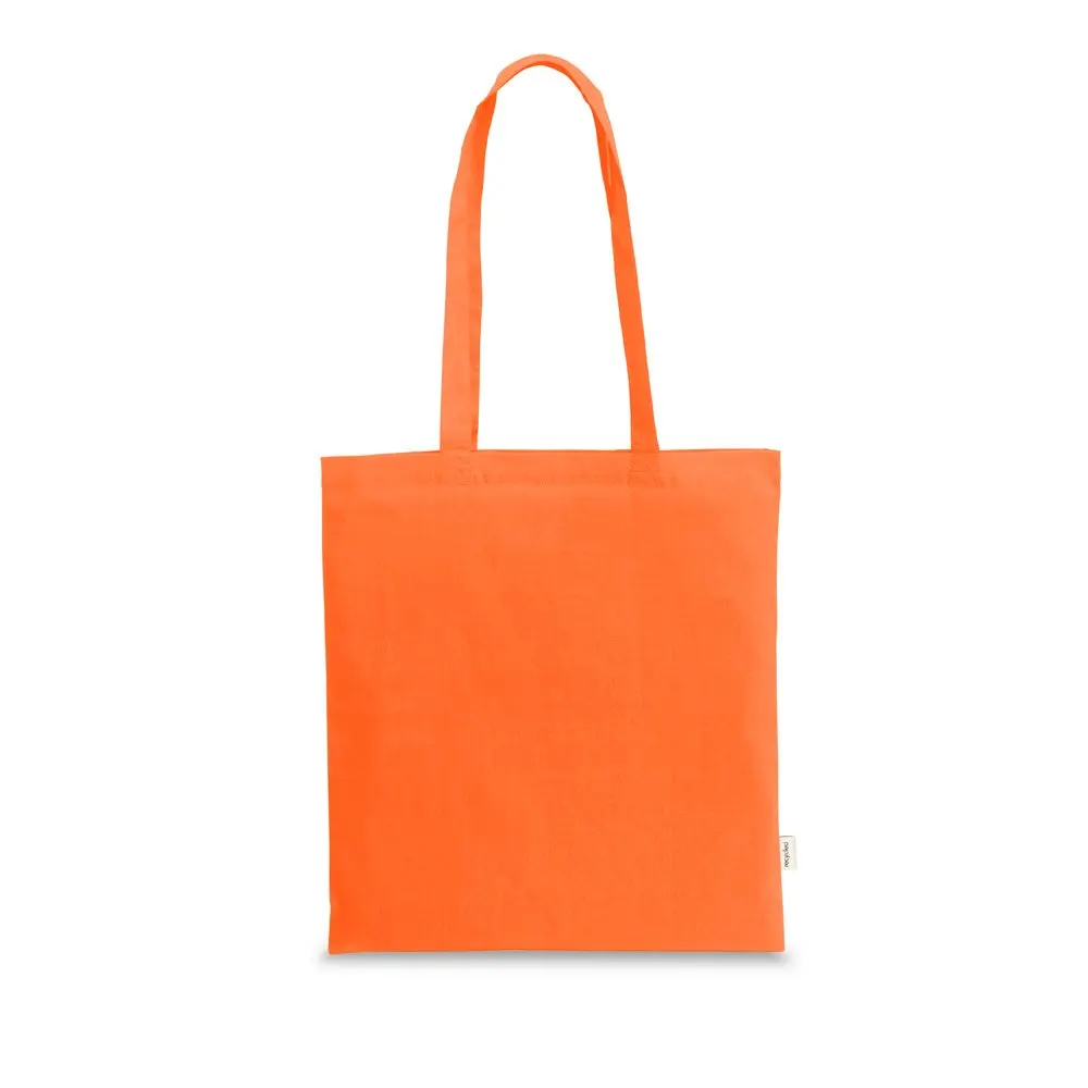 Sacola em 70% algodão reciclado e 30% poliéster reciclado (180 g/m²) sem tingimento