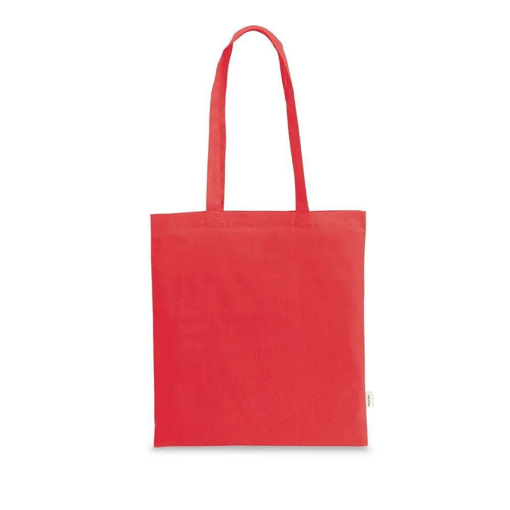 Sacola em 70% algodão reciclado e 30% poliéster reciclado (180 g/m²) sem tingimento