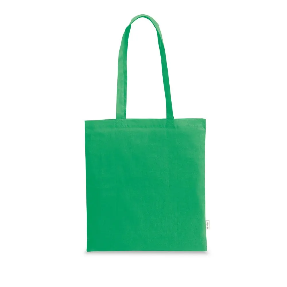 Sacola em 70% algodão reciclado e 30% poliéster reciclado (180 g/m²) sem tingimento