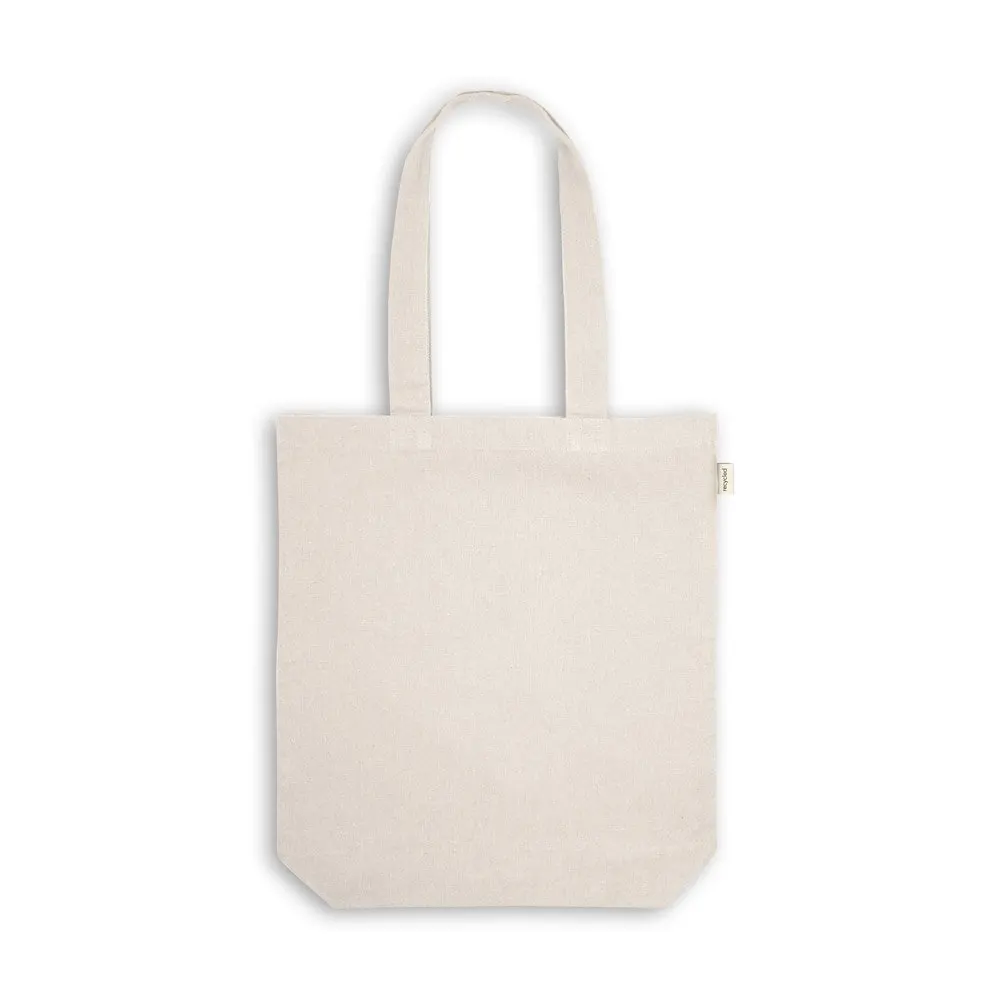 Sacola em 70% algodão reciclado e 30% poliéster reciclado (220g/m²) sem tingimento