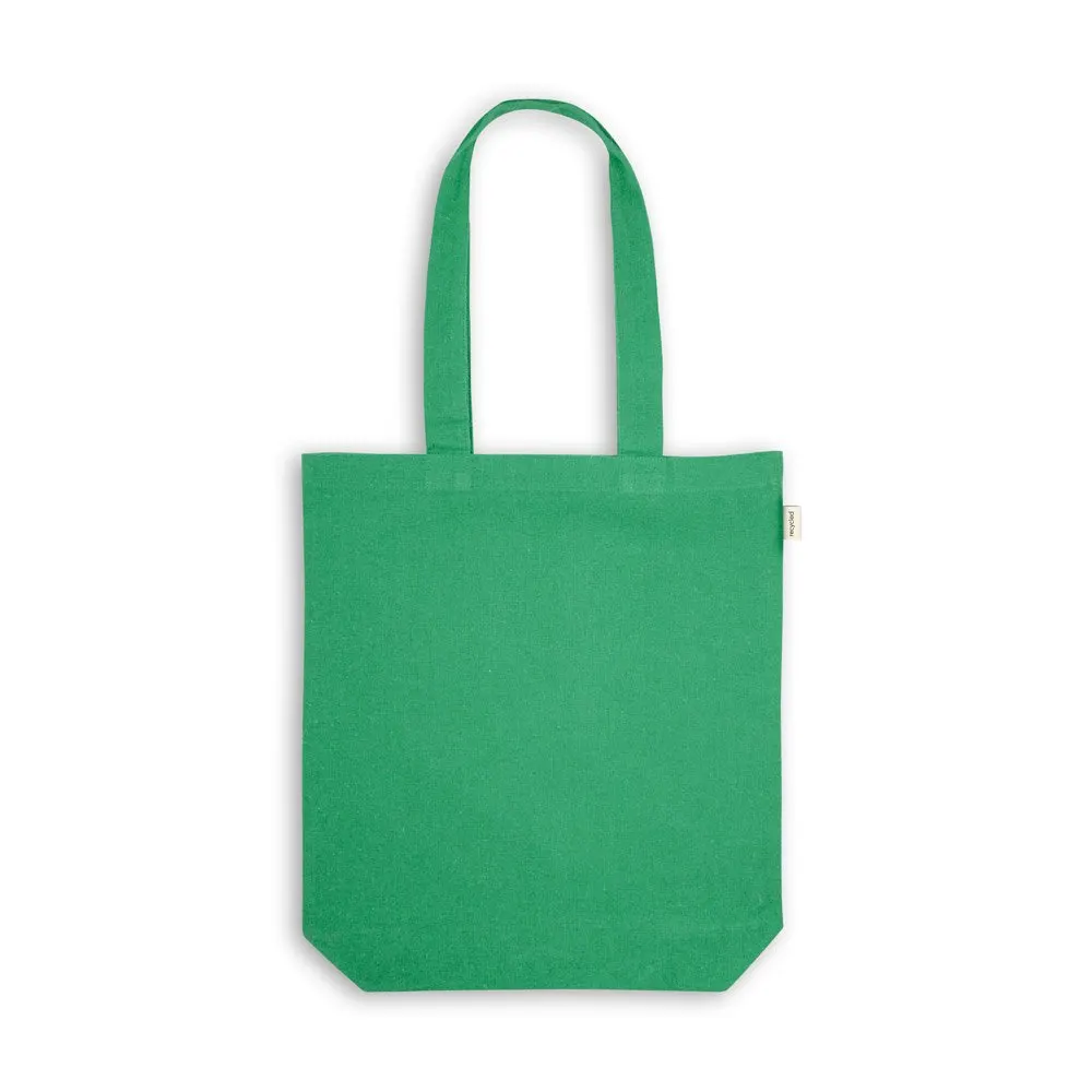 Sacola em 70% algodão reciclado e 30% poliéster reciclado (220g/m²) sem tingimento