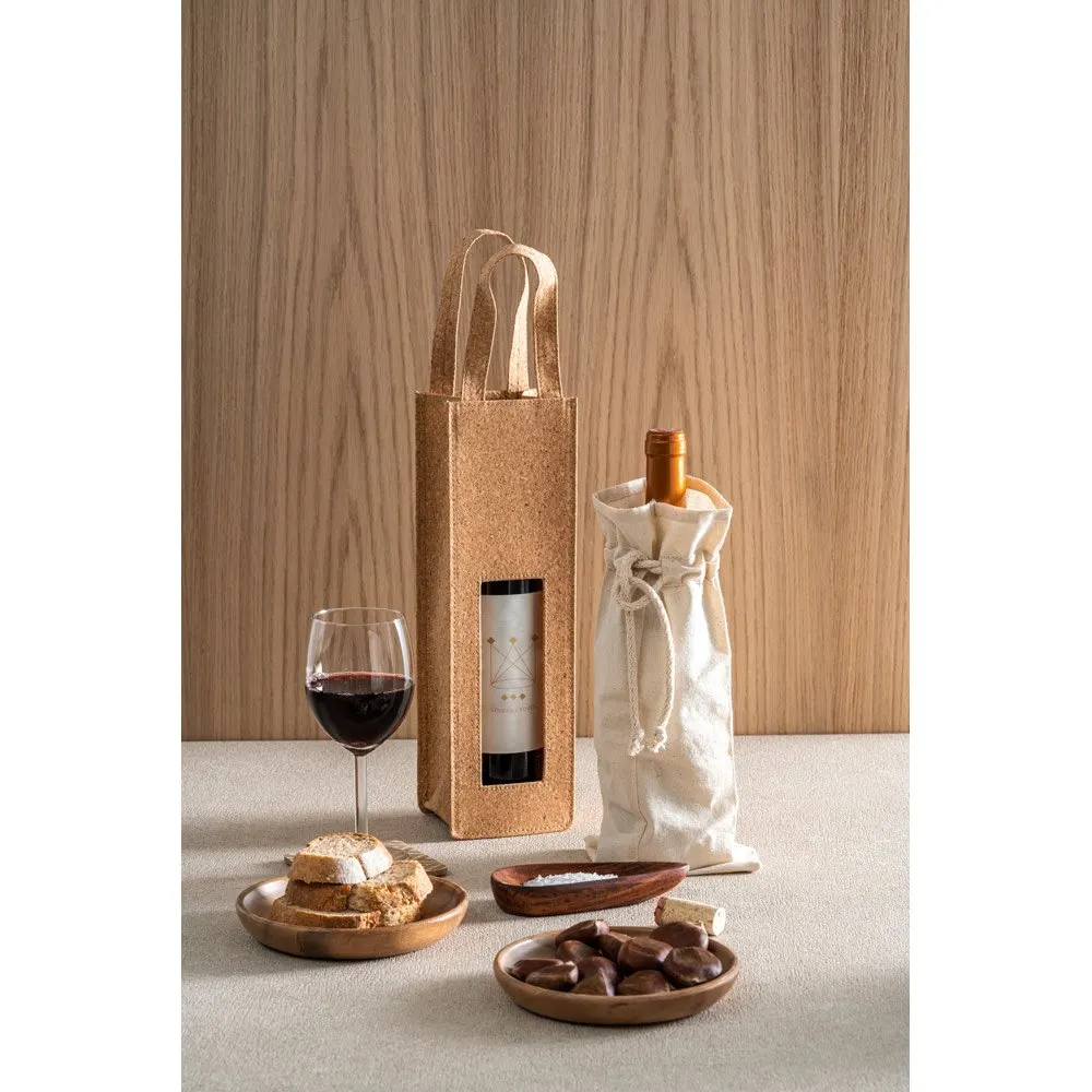 Sacola para garrafa em 100% algodão(180 g/m²)