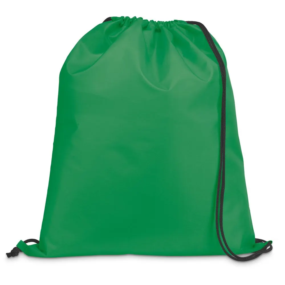 Sacola tipo mochila em 210D com cordões em preto