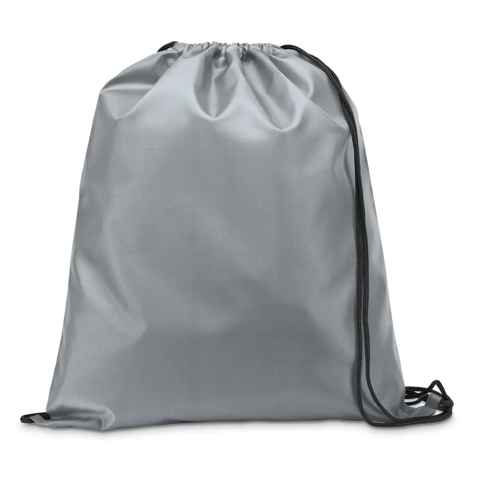 Sacola tipo mochila em 210D com cordões em preto