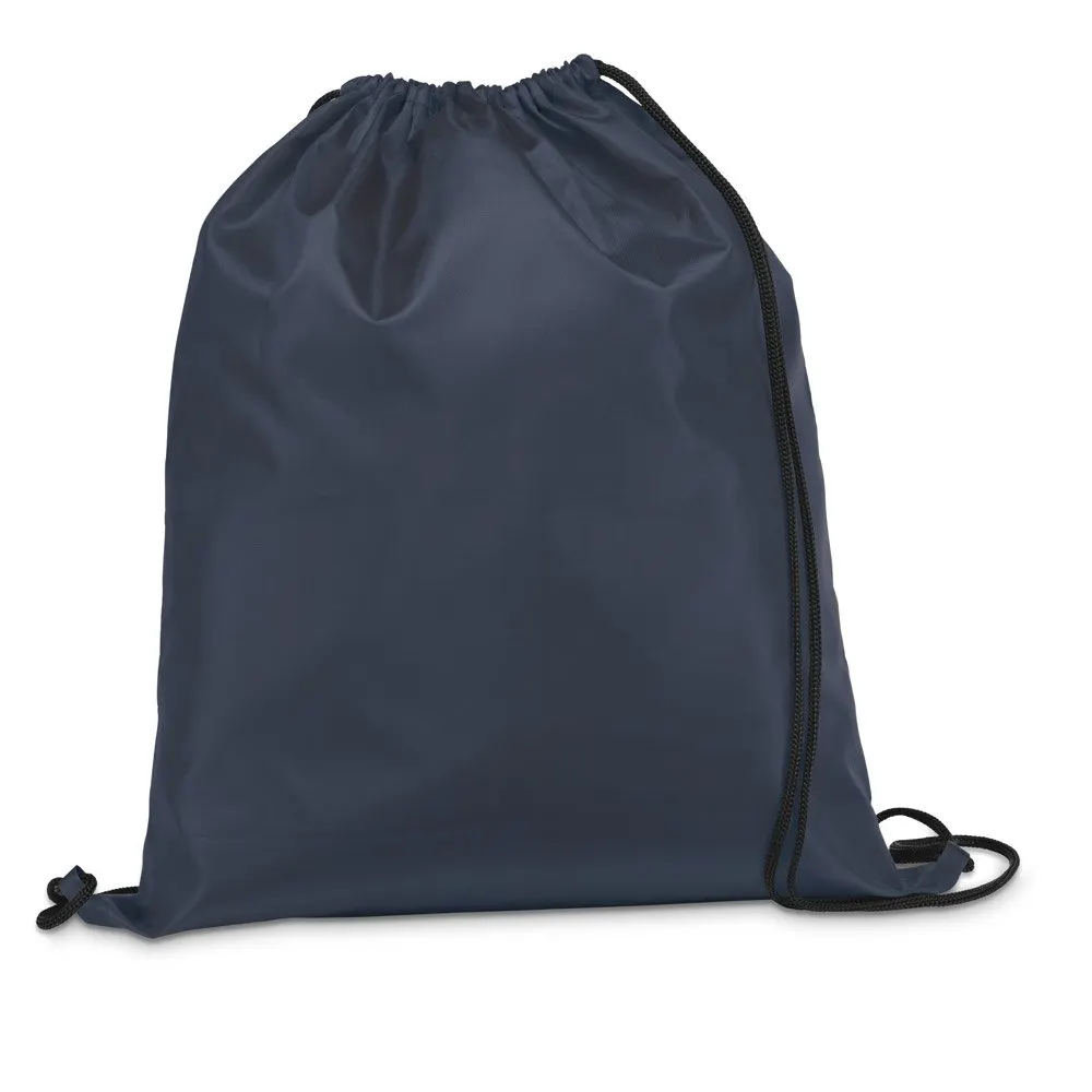 Sacola tipo mochila em 210D com cordões em preto
