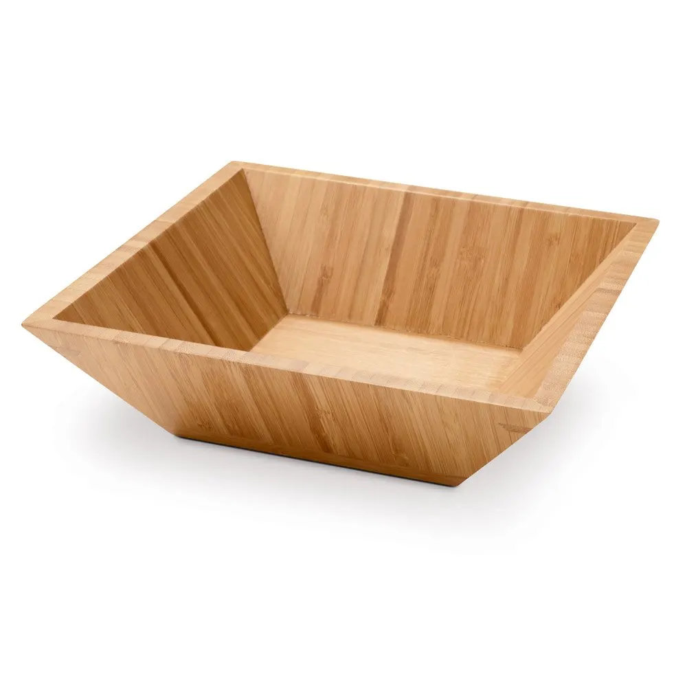 Saladeira em bambu em formato quadrado