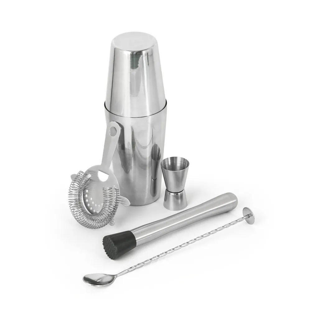 Set de coquetel com 6 peças em aço inox