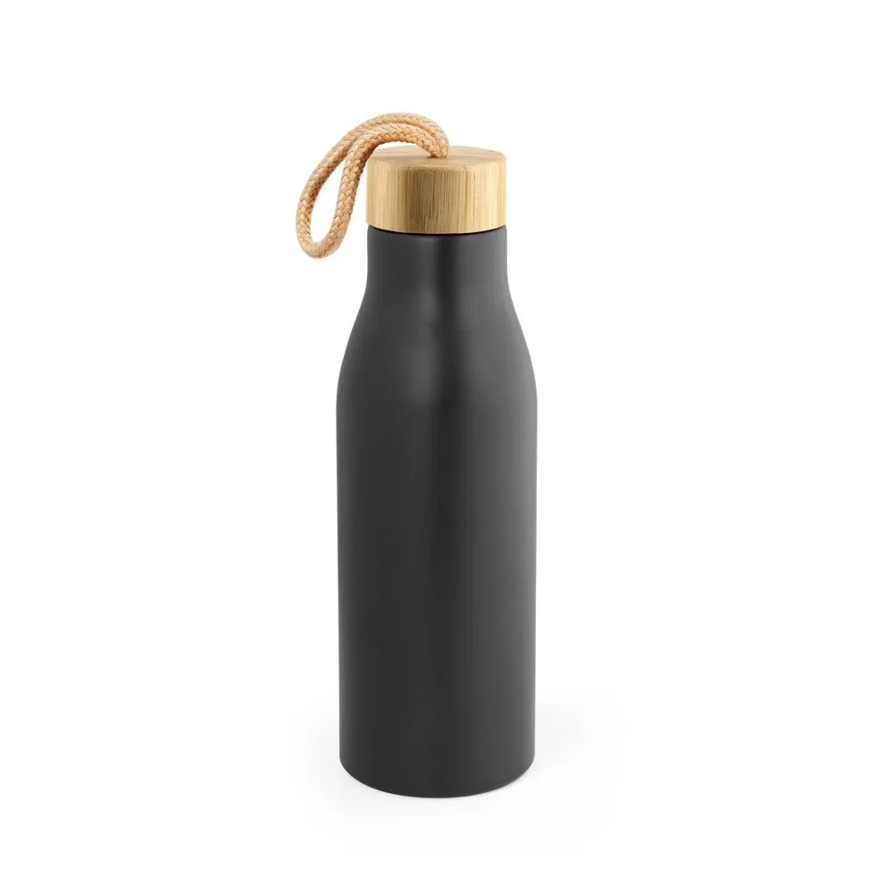 Squeeze em aço inox 90% reciclado, de parede simples e acabamento em mate 570 mL