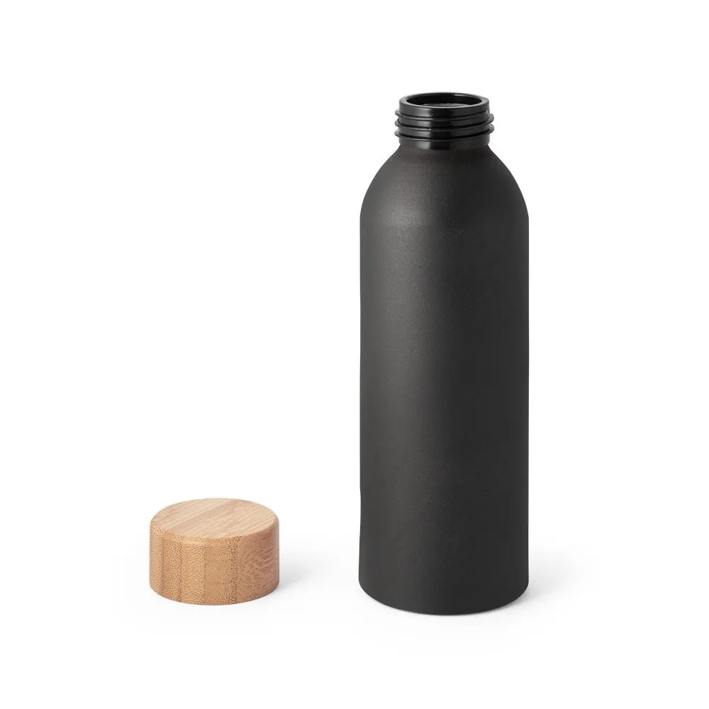 Squeeze em alumínio com acabamento mate e tampa em bambu 550 mL