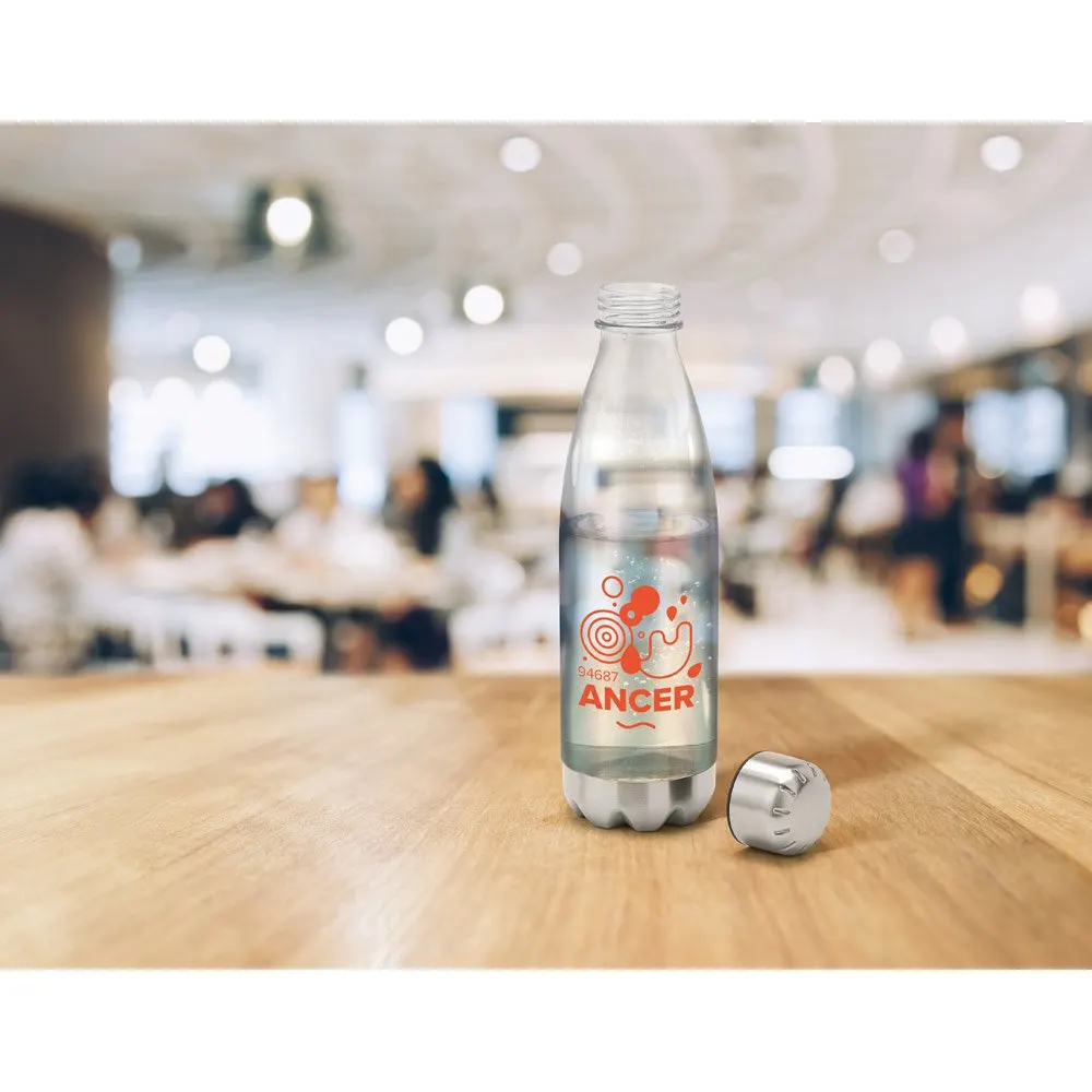 Squeeze em AS, com tampa e base em aço inox 700 mL