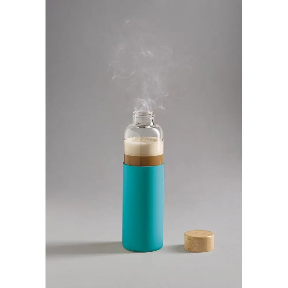 Squeeze em vidro borossilicato com tampa em bambu 600 mL